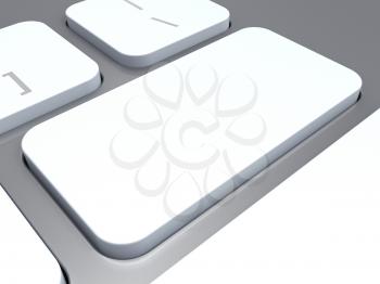 Blank Keyboard Key Showing White Empty Copyspace Keypad