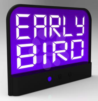 Early Bird Clock Showing Punctuality Or Ahead Of Schedule