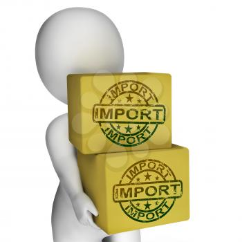 Import Boxes Showing Importing International Goods And Products