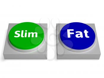 Slim Fat Buttons Showing Thin Or Overweight
