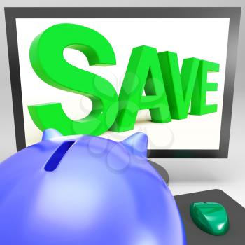 Save On Monitor Showing Cheap Shopping And Price Reductions