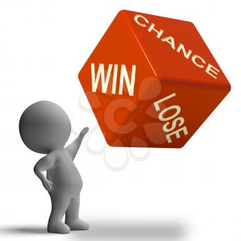 Chance Win Lose Dice Showing Gamble And Risk