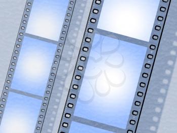 Background Blue Representing Negative Film And Film-Roll