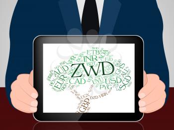 Zwd Currency Indicating Worldwide Trading And Dollar