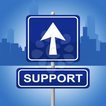 Support Sign Meaning Assisting Arrows And Answer