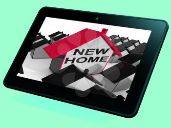 New Home House Tablet Meaning Buying Property Or Real Estate