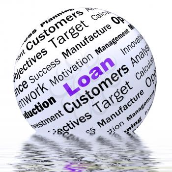 Loan Sphere Definition Displaying Bank Credit Or Funding