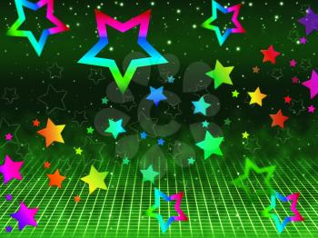 Rainbow Stars Background Showing Heavens And Astronomy
