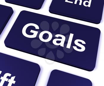 Goals Key Showing Aims Objectives Or Aspirations