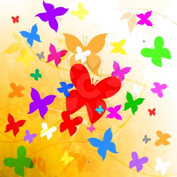Butterflies Background Representing Summer Time And Warmth