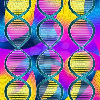 Color Dna Showing Genetic Code And Genetics
