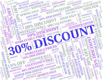 Thirty Percent Off Meaning Text Bargain And Promotional