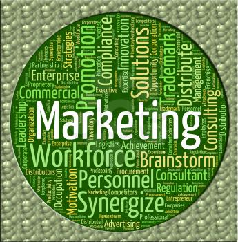 Marketing Word Representing Words Wordclouds And Promotion