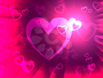 Hearts Background Showing Wedding  Marriage And Anniversary
