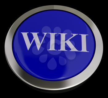 Wiki Button For Online Information Or Encyclopedias