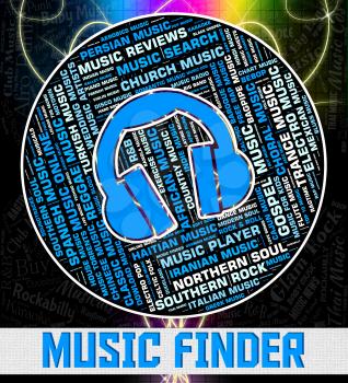 Music Finder Indicating Sound Tracks And Pinpoint