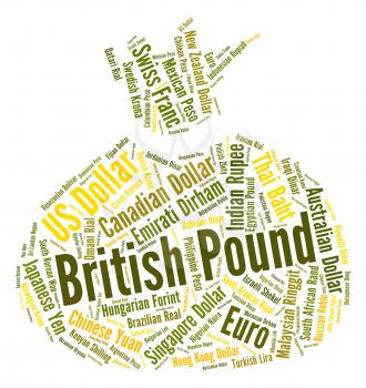 British Pound Representing Exchange Rate And Currency 