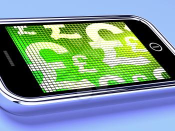 British Pounds Signs On A Mobile Smartphone Screen