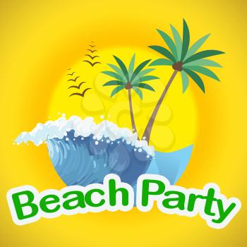 Beach Party Showing Seaside Seafront And Coasts