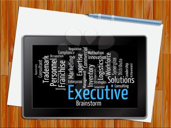 Executive Word Representing Director General And Principal Tablet