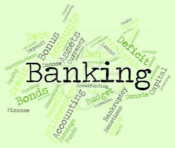 Banking Word Showing Wordcloud Investment And Money 