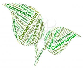 Conservation Word Showing Go Green And Conserving