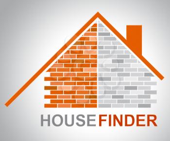 House Finder Indicating Search For And Household