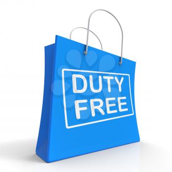 Duty Free On Shopping Bags Showing Tax Free Purchases