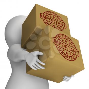 Important Stamp On Boxes Showing Critical Delivery