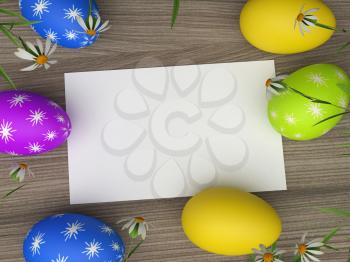 Gift Card Representing Easter Symbol And Copy