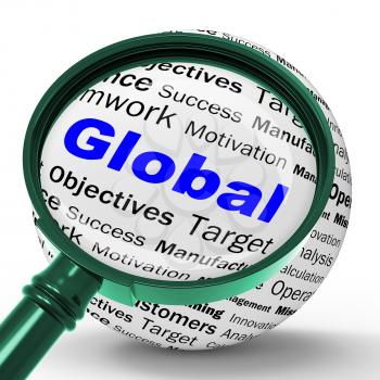 Global Magnifier Definition Meaning International Communications Or Worldwide Globalization