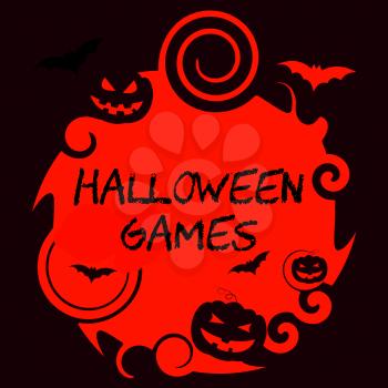 Halloween Games Representing Trick Or Treat And Autumn Spooky