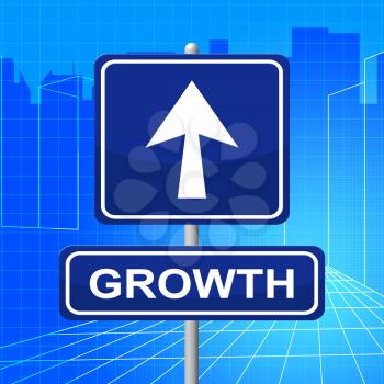 Growth Sign Showing Pointing Gain And Advertisement