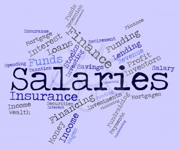 Salaries Word Showing Remunerate Stipend And Salary 