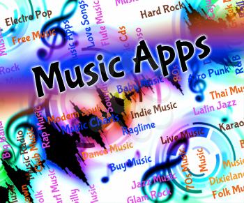 Music Apps Showing Application Software And Musical