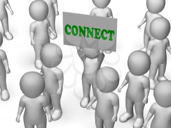 Connect Board Character Meaning Networking Connecting And Global Communications