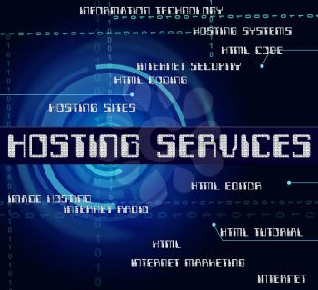 Hosting Services Indicating Help Desk And Web