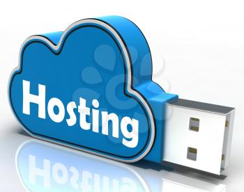 Hosting Cloud Pen drive Showing Online Data Hosting And Storing