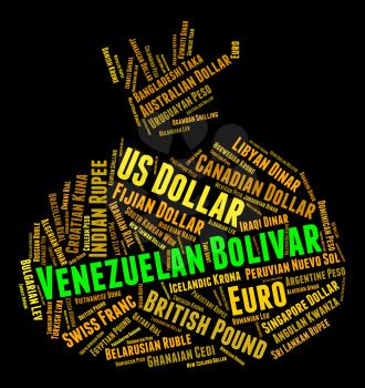 Venezuelan Bolivar Indicating Forex Trading And Foreign