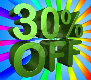 Thirty Percent Off Showing Clearance Reduction And Promotion