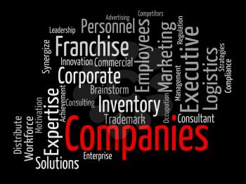 Companies Word Showing Business Corporate And Commerce
