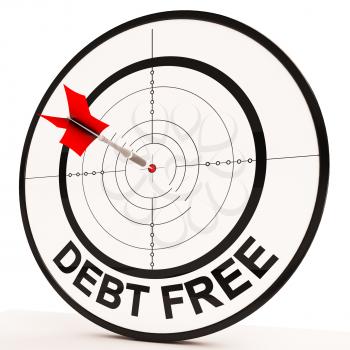 Debt Free Target Showing Economic Financial Success