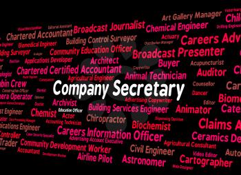 Company Secretary Indicating Clerical Assistant And Companies