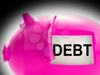 Debt Piggy Bank Message Meaning Arrears And Money Owed