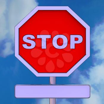 Stop Sign With Blank Copy space For Message