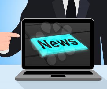 News Button Displaying Newsletter Broadcast Online