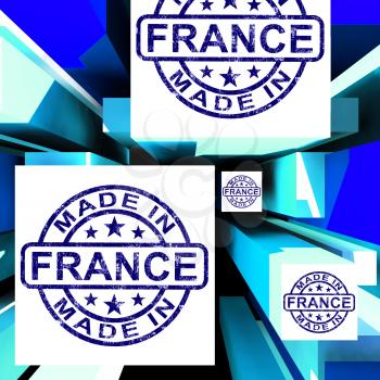 Made In France On Cubes Showing French Factories And Products