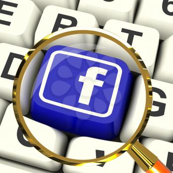 Facebook Key Magnified Means Connect To Face Book