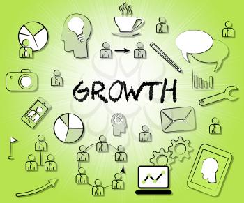 Growth Icons Representing Improve Rising And Growing