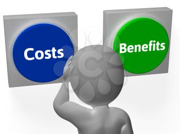 Costs Benefits Buttons Showing Value And Analysis